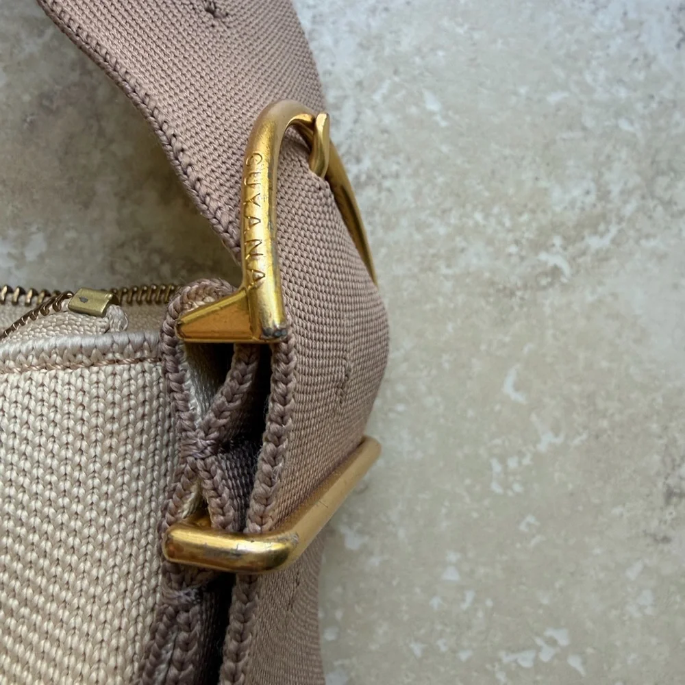 Cuyana Small Recycled Sling Bag - Camel and Beige